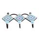 Turquoise White Tiny Flower Tiles Hooks